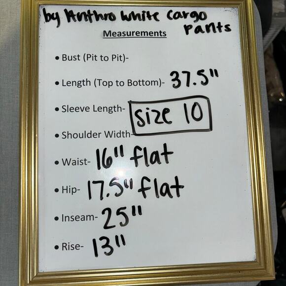 Anthropologie Carson Utility Barrel Pants White Cargo Size 10 - Picture 15 of 15